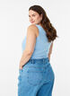 Solid color basic top in cotton, Light Blue, Model image number 2