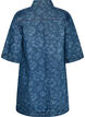 Denim dress with floral print and chest pockets, Blue, Packshot image number 1