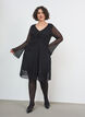 Lace dress with trumpet sleeves and an A-line shape, Black, Model image number 0