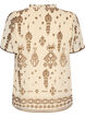 Blouse with pattern and crochet trim, Beige, Packshot image number 1