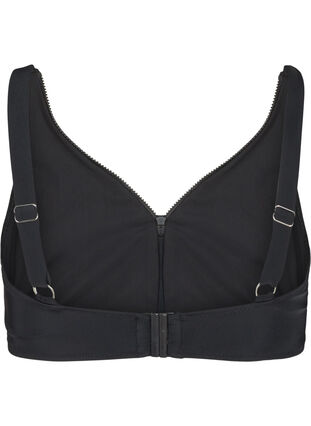Bikini top with zip detail, Black, Packshot image number 1