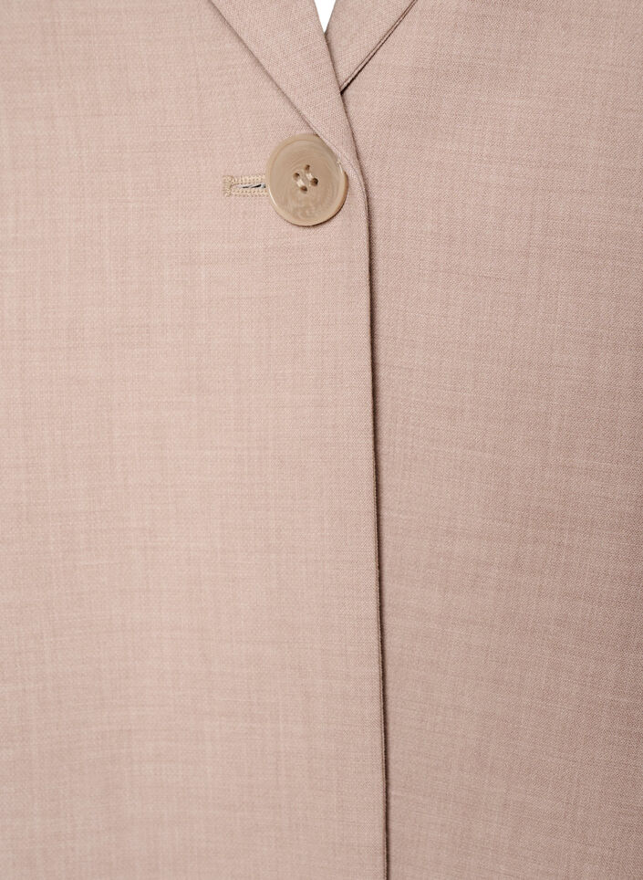 Classic blazer with single button closure and pockets, Beige, Packshot image number 2