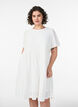 Short dress with lace pattern and layered skirt, White, Model image number 0