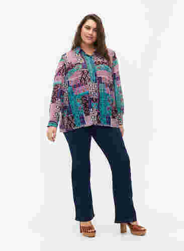 FLASH - Long sleeve shirt with floral print, Multi Ethnic , Model image number 2