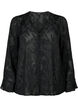 Long-sleeved shirt with jacquard look, Black, Packshot image number 0