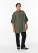 Tunic in viscose with pockets and collar, Green, Model image number 1