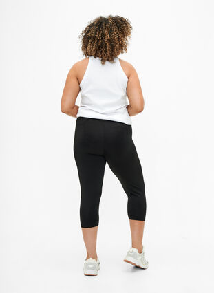 2-pack leggings with 3/4 length, Black / Black, Model image number 1