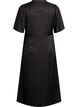 Midi jacquard dress with paisley pattern and wing sleeves, Black, Packshot image number 1