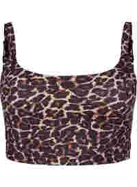 Printed bikini top with adjustable straps