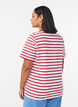 Striped T-shirt in organic cotton, Red, Model image number 2