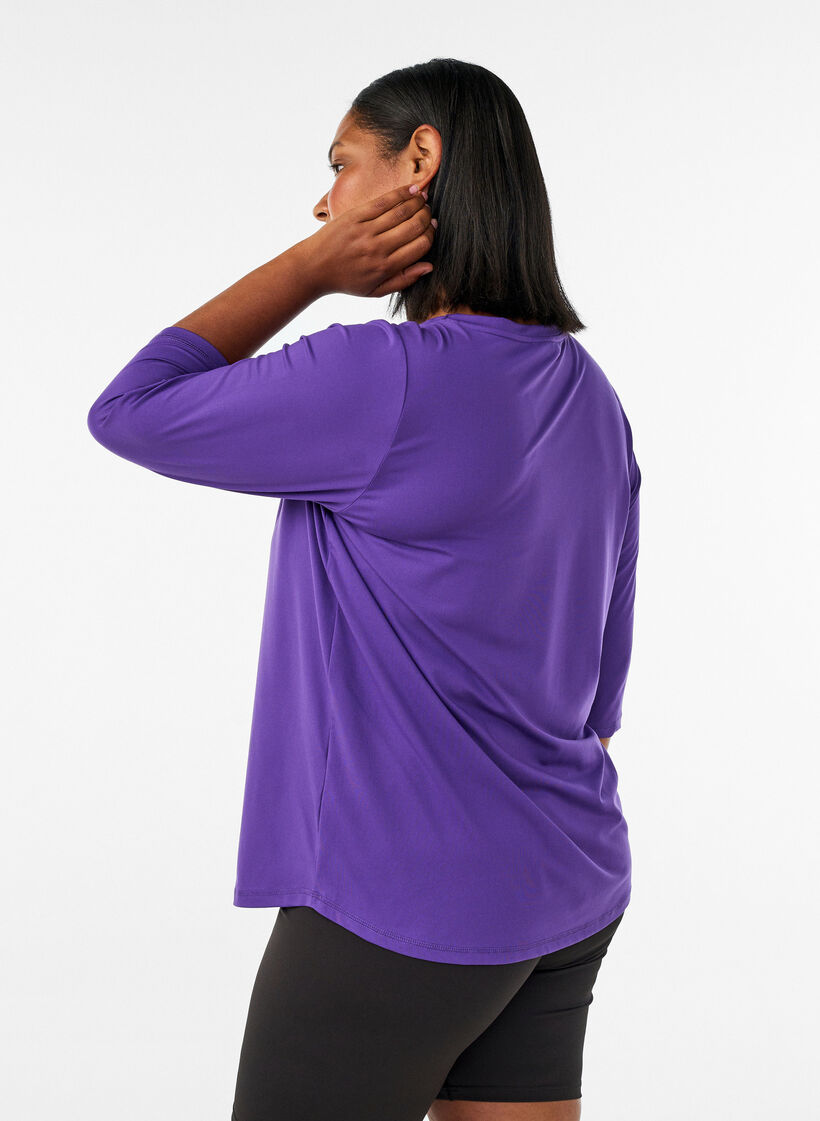 Sports top with 3/4 sleeves, Purple, Model image number 2