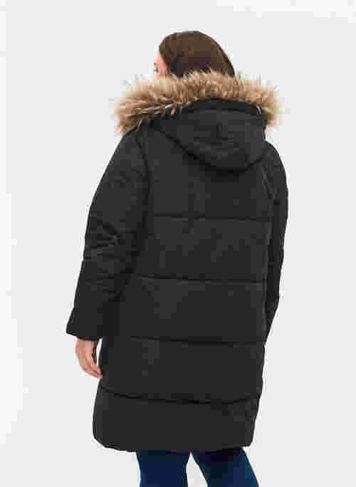 Winter jacket with removable hood