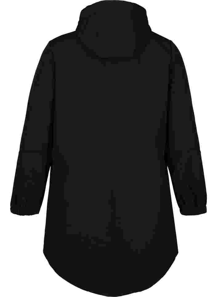 Hooded softshell jacket, Black solid, Packshot image number 1
