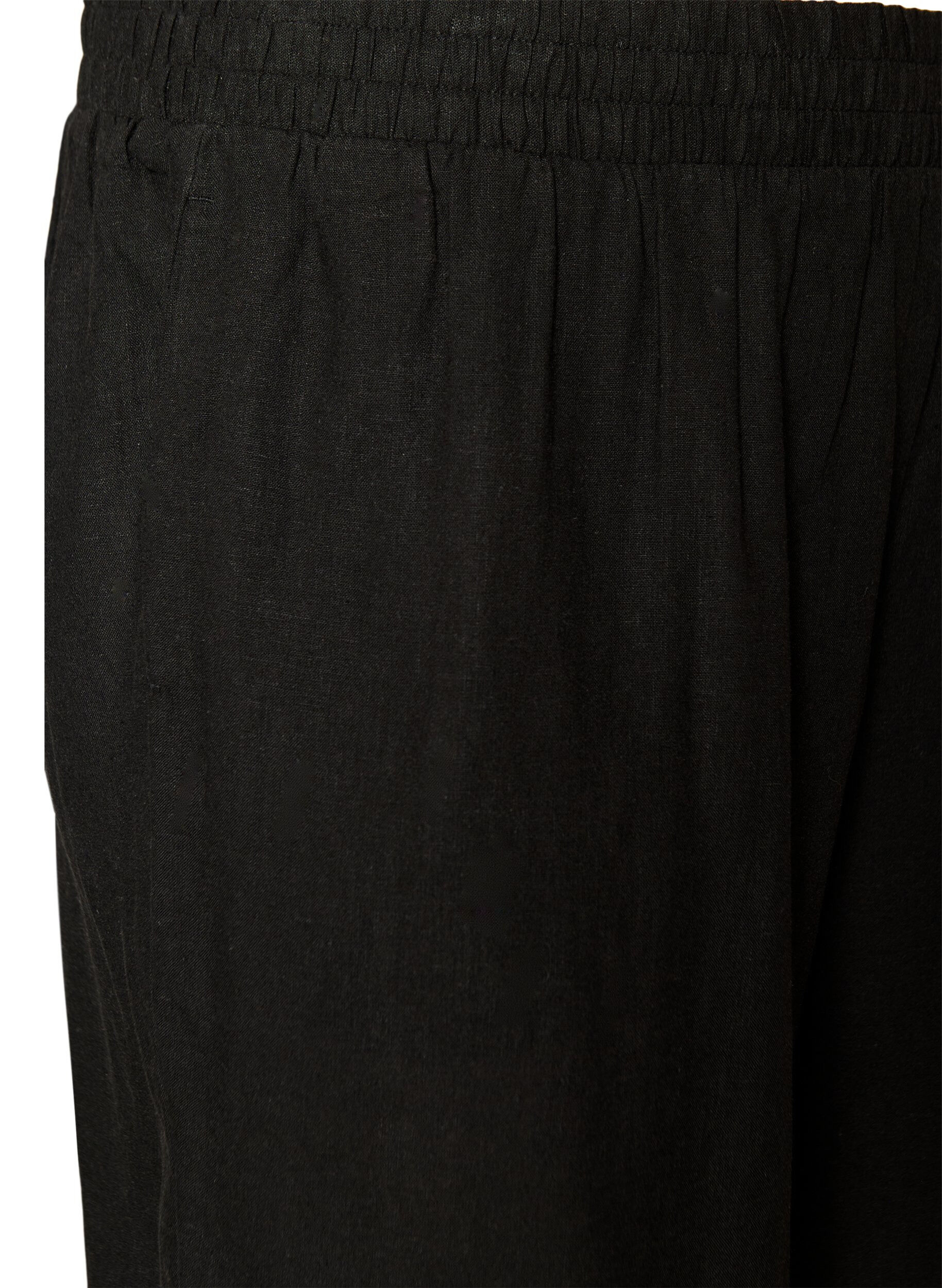 Zizzifashion High-waisted linen and viscose shorts, Black, Packshot image number 2