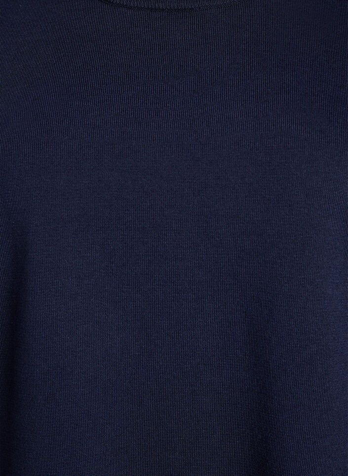 Fine-knit blouse with short sleeves, Blue, Packshot image number 2