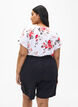 Floral viscose blouse with short sleeves, White AOP flower, Model image number 1