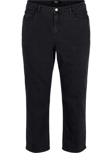 Cropped Vera jeans with straight fit, Black, Packshot image number 0