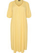 Midi dress with V-neck and texture, Yellow, Packshot image number 0