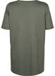 Single colour oversized t-shirt with v-neck, Green, Packshot image number 1