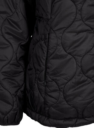 Quilted jacket with zip and pockets, Black, Packshot image number 3