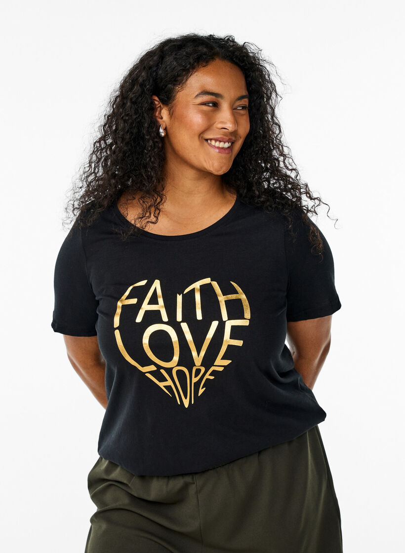 FLASH - T-shirt with motif, Black, Model image number 0