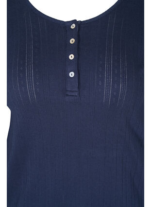 Long-sleeved pyjama top in 100% cotton, Navy Blazer, Packshot image number 2