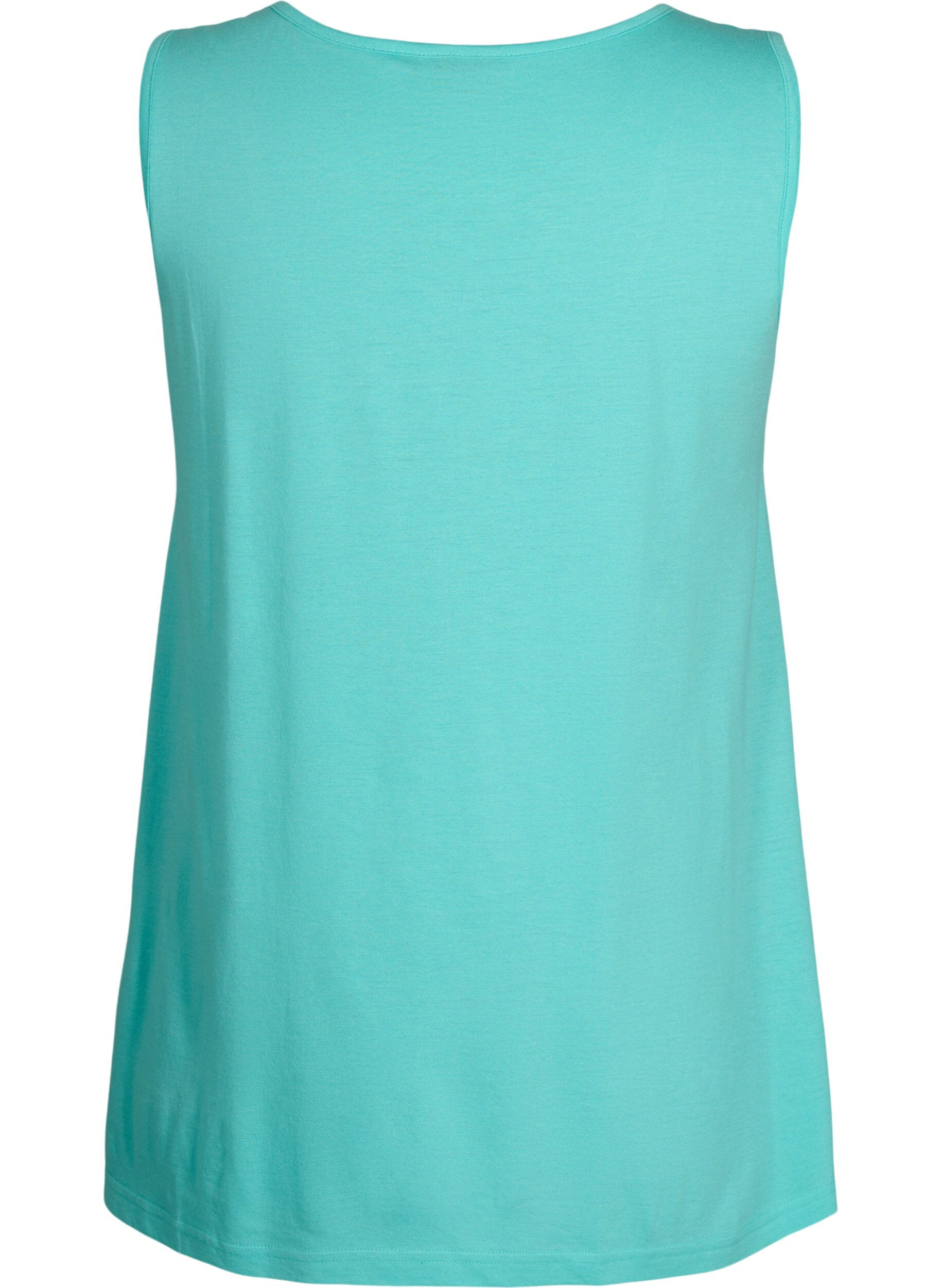 Zizzifashion Top with a-shape and round neck, Turquoise, Packshot image number 1