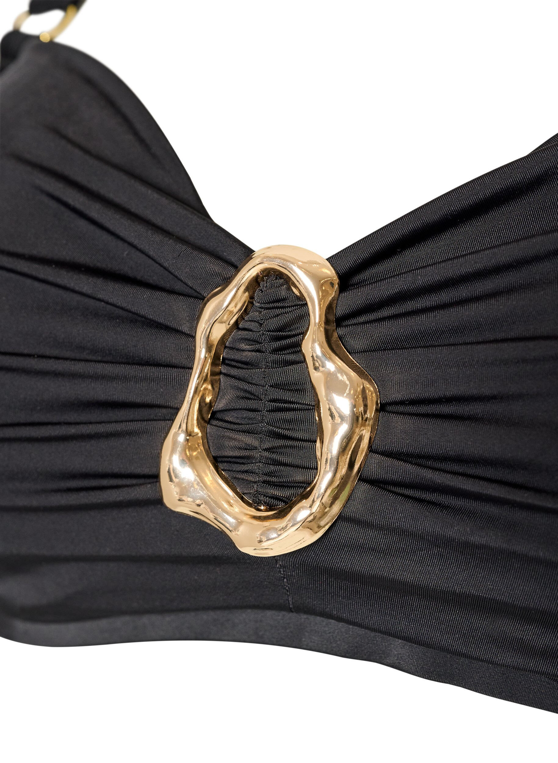 ZizzifashionBikini bra with underwire and gold-coloured detail, Black, Packshot image number 2