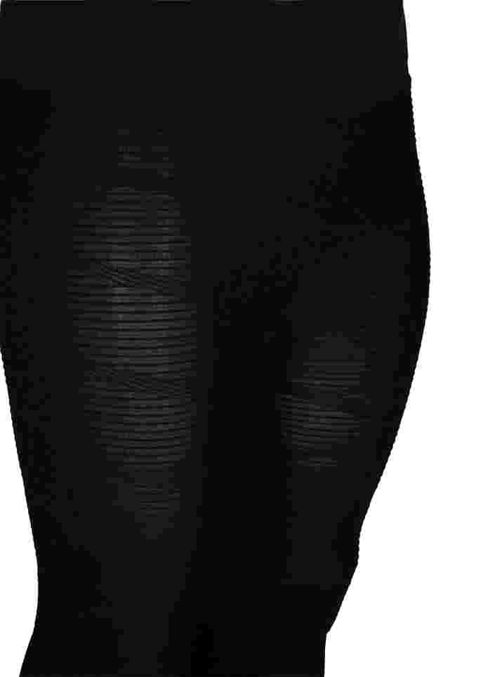 Seamless sport tights with structure pattern, Black, Packshot image number 2