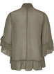 Blouse with ribbon tie and ruffle details, Dark Grey, Packshot image number 1
