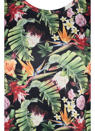 Short sleeve training t-shirt with print, Palm Flower AOP, Packshot image number 2