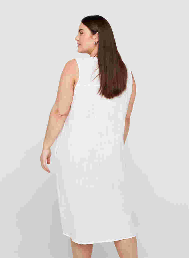 Sleeveless cotton dress, White, Model image number 1