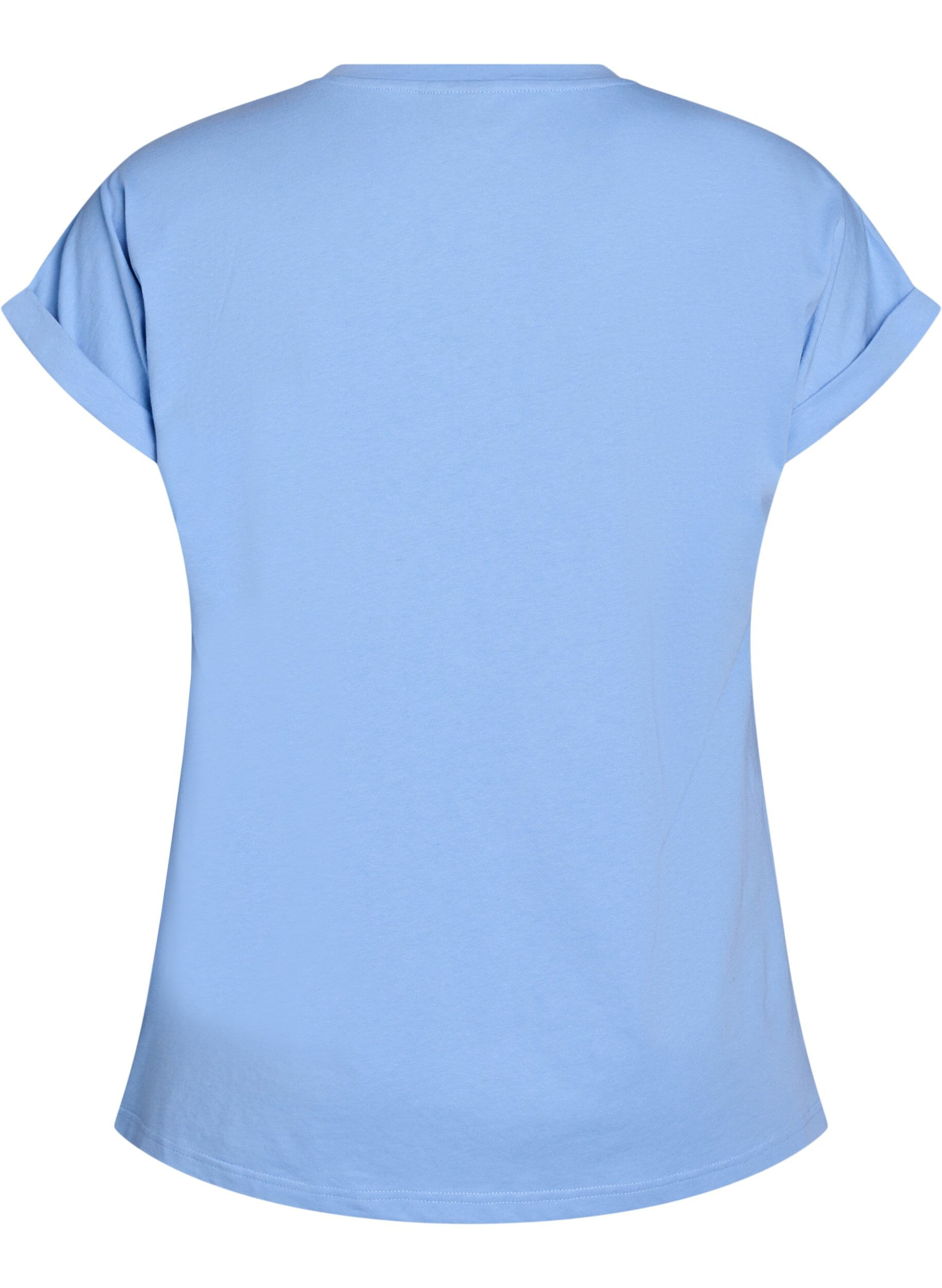 Zizzifashion Short-sleeved cotton blend t-shirt, Light Blue, Packshot image number 1