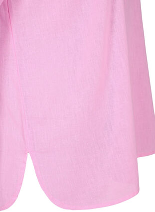 Shirt blouse with button closure in cotton-linen blend, Begonia Pink, Packshot image number 3