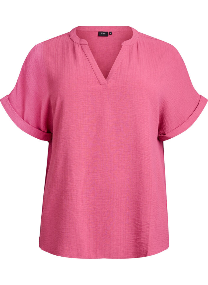 Loose blouse with short sleeves, Red, Packshot image number 0