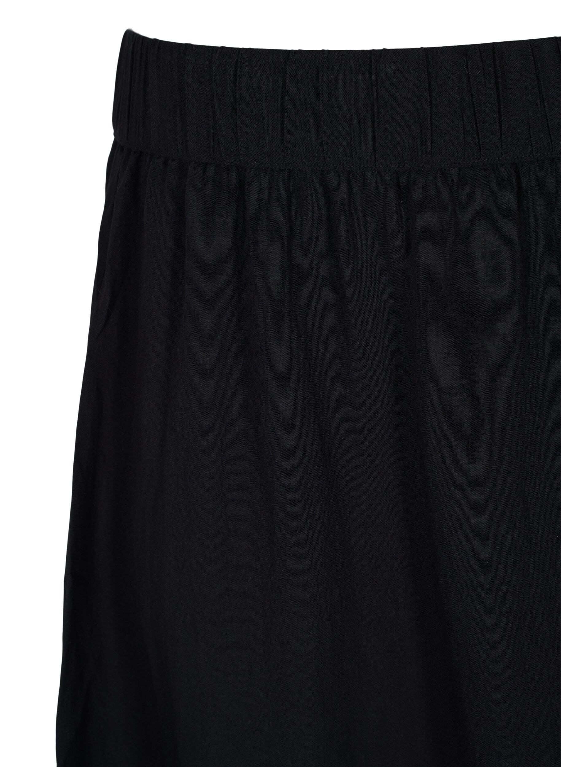 Zizzifashion Loose viscose skirt, Black, Packshot image number 2