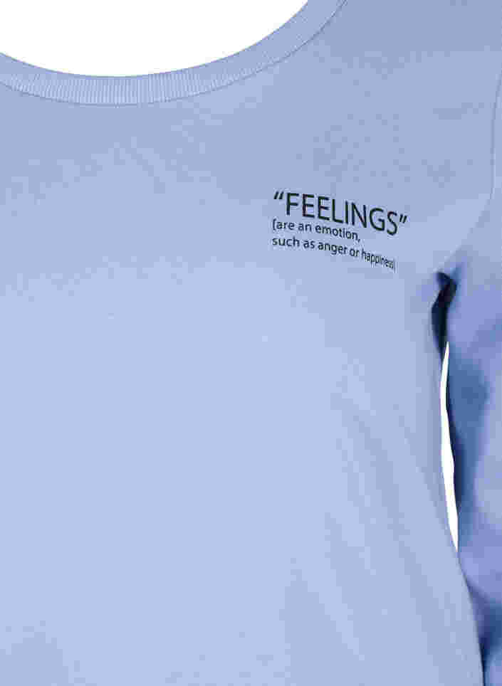 Cotton sweatshirt with text print, Blue Heron, Packshot image number 2