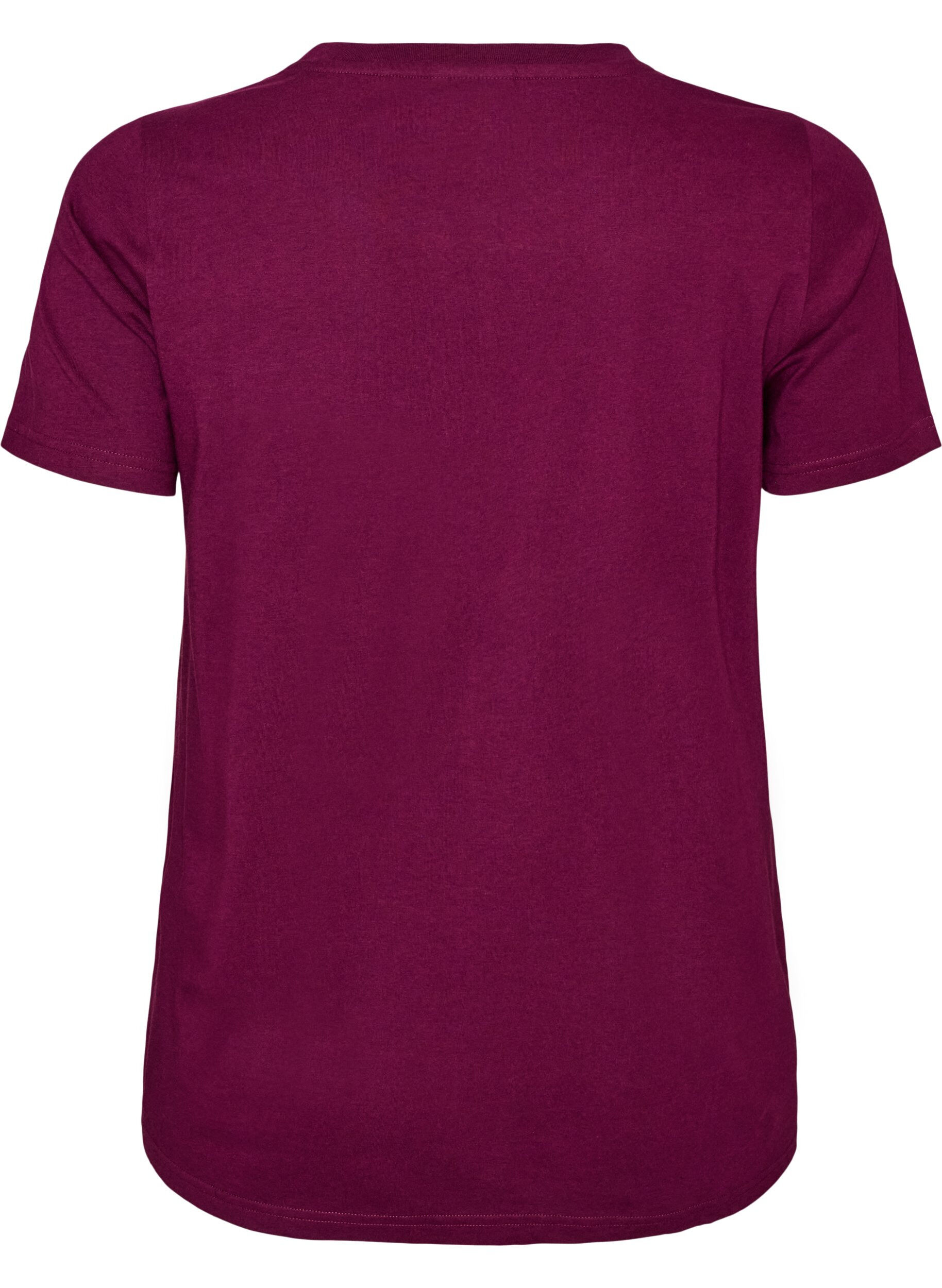 ZizzifashionOrganic cotton T-shirt with velour text, Purple, Packshot image number 1