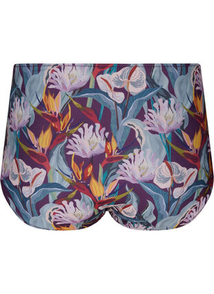 High-waisted bikini bottoms with print, Deep Tropical Print, Packshot image number 1