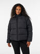 Short puffer jacket with a high collar, Black, Model image number 0
