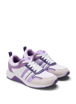 Wide fit trainers, White Purple, Packshot image number 1