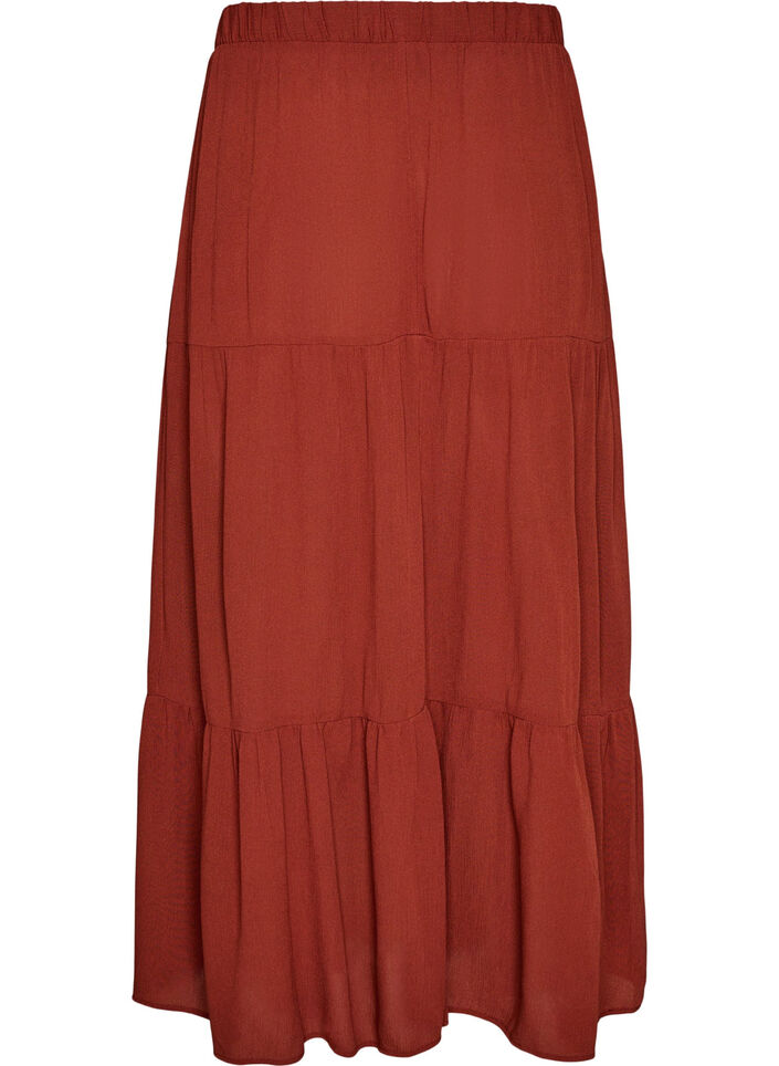 Long skirt with elasticated waist, Red, Packshot image number 1