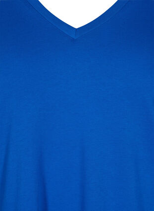 Organic cotton T-shirt with V-neckline, Princess Blue, Packshot image number 2