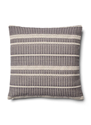 Jacquard patterned cushion cover, Grey/White, Packshot image number 1