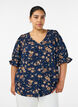 Shirt blouse with 1/2 sleeves, Blue, Model image number 0