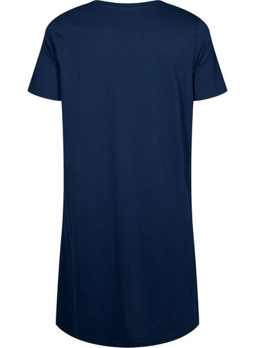 Organic cotton nightdress with V-neck , Navy Bl. W. Dreamer, Packshot image number 1