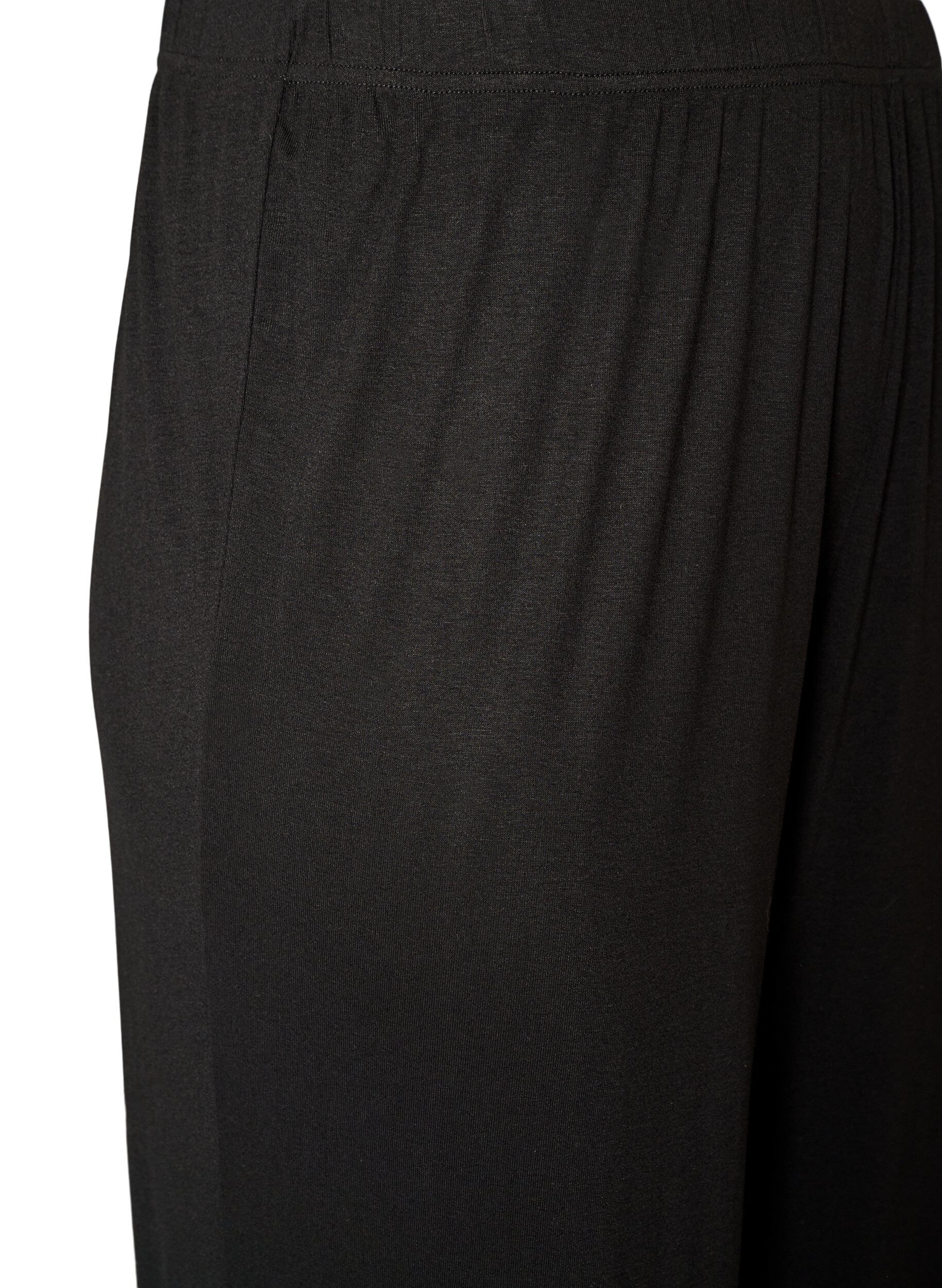 ZizzifashionLoose pyjama bottoms in viscose with an elastic waist, Black, Packshot image number 2