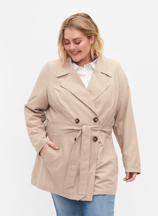 Trench coat with belt and pockets, Nomad, Model image number 0