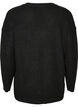 Long rib-knit blouse with a V-neck, Black, Packshot image number 1