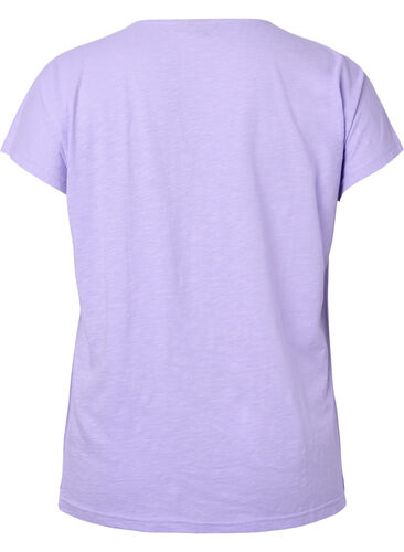 Cotton t-shirt with leaf print, Lavender C Leaf, Packshot image number 1